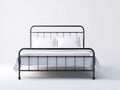 Cama doble de metal 212 x 170 x 118 cm - negro brillante - cabecero y piecero curvos