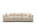 Sofá de 3 plazas de tejido 238×90×83 cm - beige y negro - patas metálicas elevadas