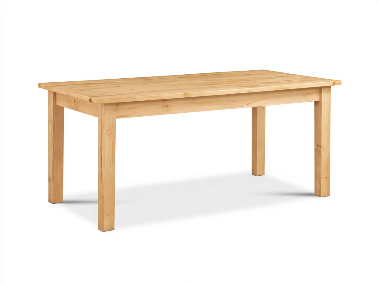 Mesa de comedor de madera maciza 180×85×75 cm – roble claro – formato minimalista para cocina