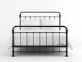 Cama doble de metal 200×160×108 cm - negro grafito - cabecero arqueado para dormitorio