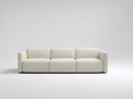 Sofá de 3 plazas tapizado 240 x 90 x 80 cm - marfil negro y dorado - base metálica elevada