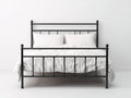 Cama doble de metal 210 x 168 x 115 cm - negro grafito - estructura abierta de líneas rectas