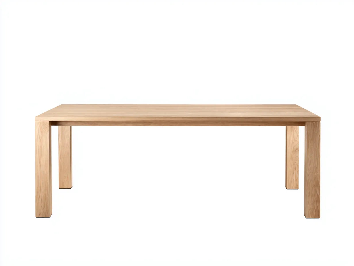 Mesa de comedor de madera 170×90×76 cm – haya clara – estructura recta para cocina