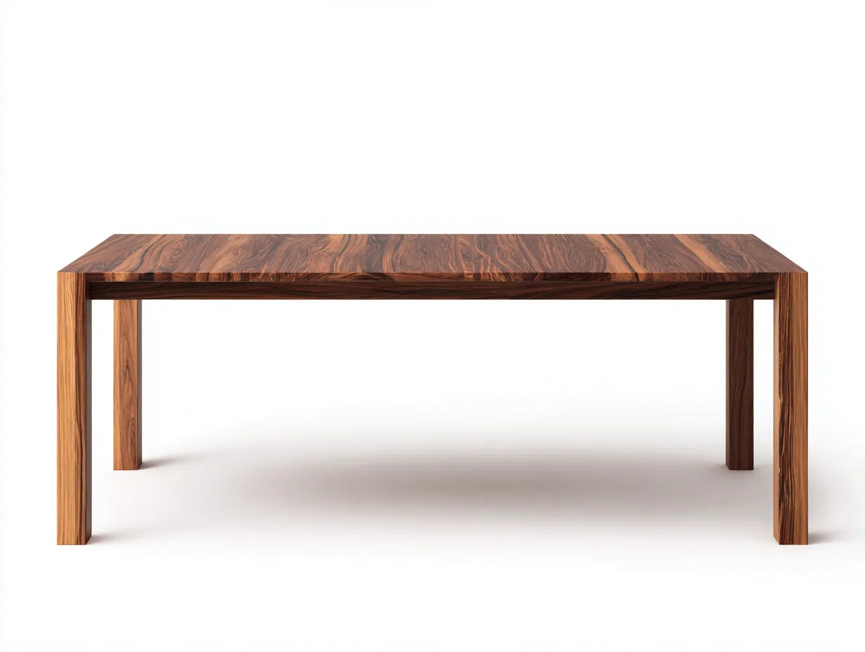 Mesa de comedor de madera 190 x 90 x 76 cm - nogal medio - diseño escandinavo para cocina