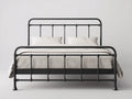 Cama doble de metal 200×160×115 cm - gris antracita - postes rectos con remate redondo