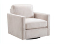 Sillón reclinable giratorio de tejido 84×86×87 cm - crema - brazos cuadrados