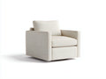 Sillón reclinable giratorio tapizado 86×88×92 cm - beige - faldón integral