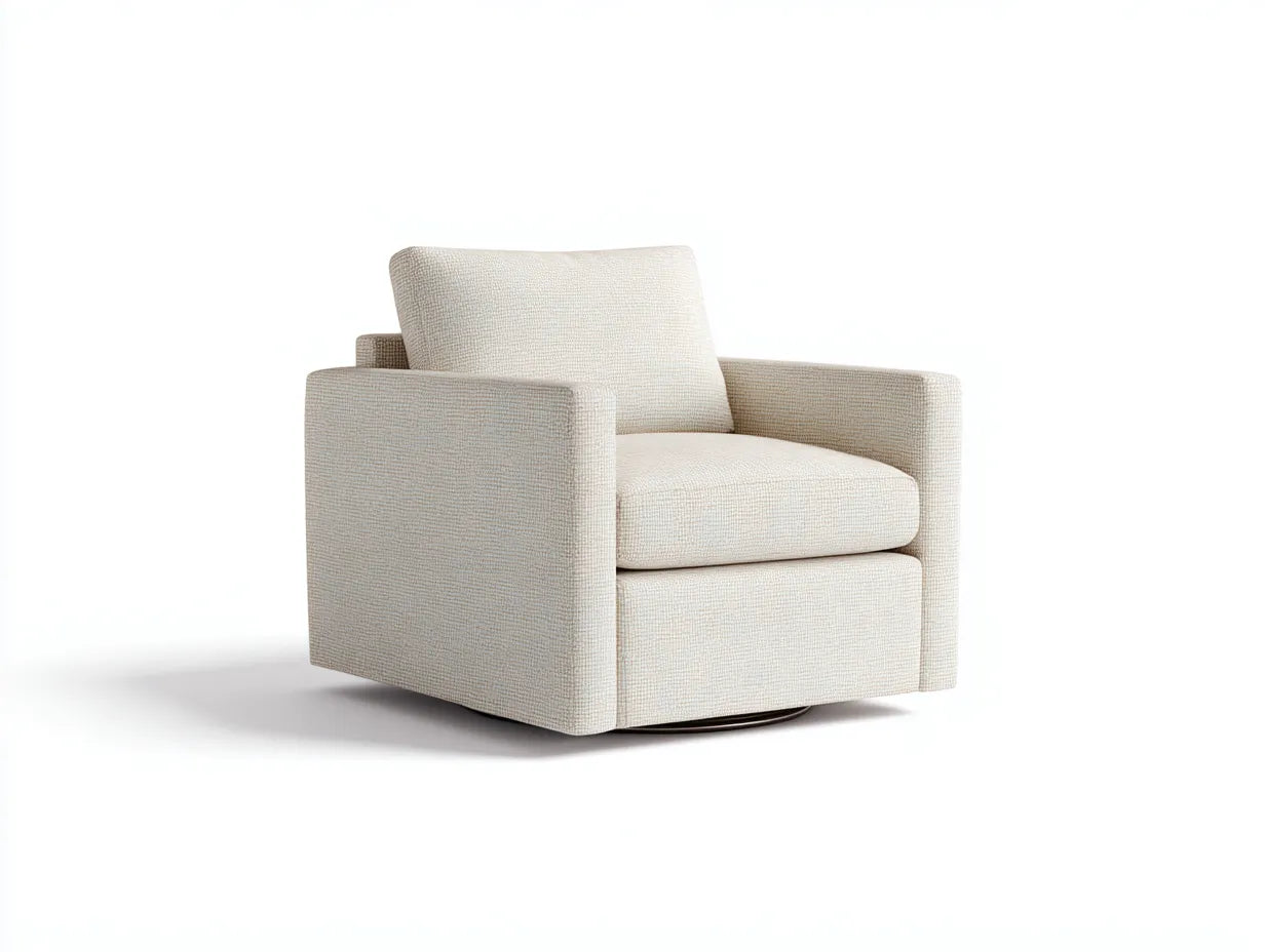 Sillón reclinable giratorio tapizado 86×88×92 cm - beige - faldón integral