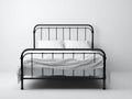Cama doble de metal 200×160×110 cm - negro mate - estilo clásico con barrotes curvos