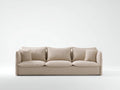 Sofá de 3 plazas modular de tejido 240×98×72 cm - beige - diseño bajo de formas redondeadas