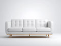 Sofá de 3 plazas tapizado en tejido 230×94×86 cm - beige - asiento dividido y brazos rectos