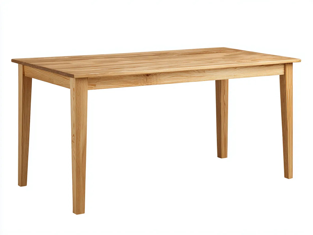Mesa de comedor de madera maciza 160×85×75 cm – nogal oscuro – diseño robusto para cocina
