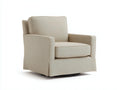 Sillón reclinable giratorio tapizado 87×89×90 cm - beige claro - respaldo inclinado