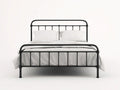 Cama doble de metal 208 x 166 x 112 cm - negro mate - cabecero y piecero de rejilla