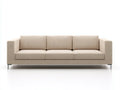 Sofá de 3 plazas tapizado 250 x 100 x 72 cm - crema - diseño modular de perfil bajo