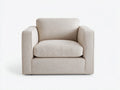 Sillón reclinable tapizado 91 x 95 x 90 cm - lino natural - base cubierta para salón