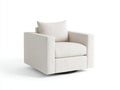 Sillón reclinable giratorio tapizado 88×90×89 cm - marfil - asiento amplio